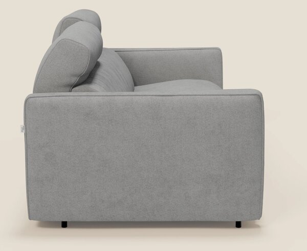 Nivon Divano letto moderno materasso H16 cm con poggiatesta in tessuto