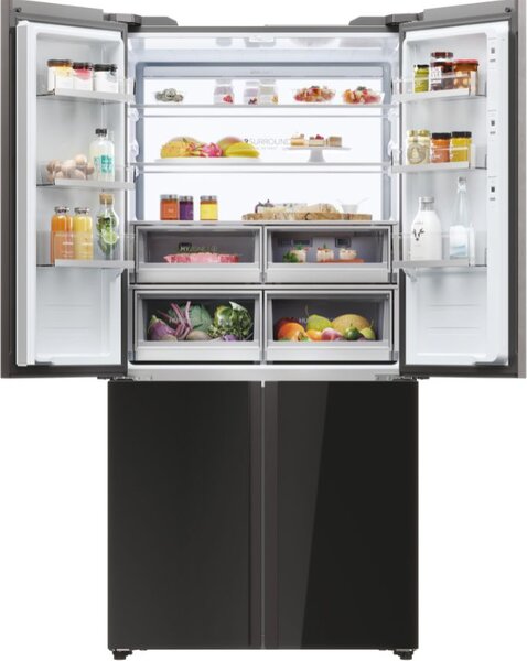Haier Frigorifero Americano Side by Side 586 Litri Classe F Total No Frost colore Nero Cube 90 Serie 9 - HCW9919FSGB