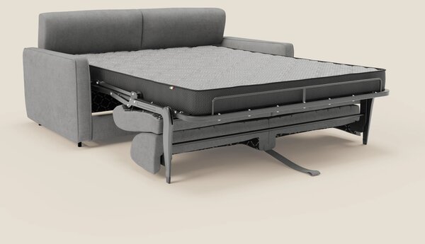 Nivon Divano letto moderno materasso H16 cm con poggiatesta in tessuto