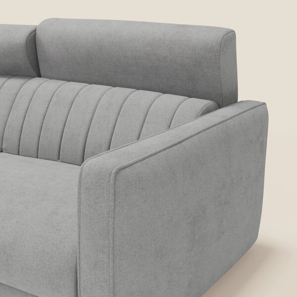 Nivon Divano letto moderno materasso H16 cm con poggiatesta in tessuto