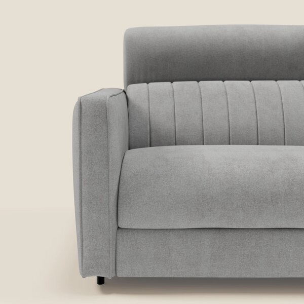 Nivon Divano letto moderno materasso H16 cm con poggiatesta in tessuto