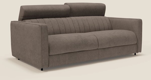 Nivon Divano letto moderno materasso H16 cm con poggiatesta in tessuto