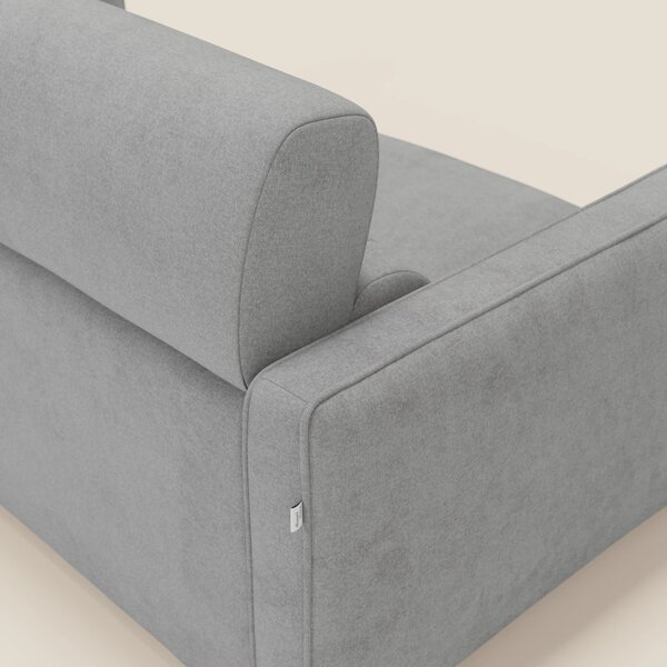 Nivon Divano letto moderno materasso H16 cm con poggiatesta in tessuto