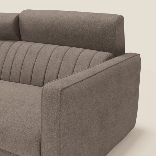 Nivon Divano letto moderno materasso H16 cm con poggiatesta in tessuto