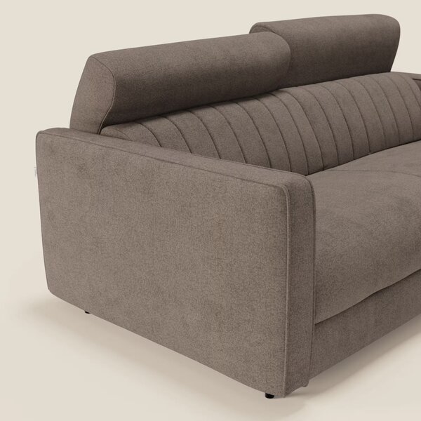 Nivon Divano letto moderno materasso H16 cm con poggiatesta in tessuto