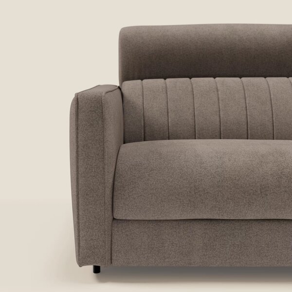 Nivon Divano letto moderno materasso H16 cm con poggiatesta in tessuto