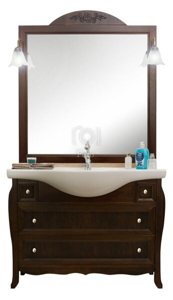 MOBILI 2G - MOBILE BAGNO LEGNO ARTE POVERA TINTA NOCE L.107 P.50