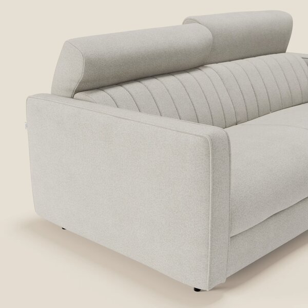 Nivon Divano letto moderno materasso H16 cm con poggiatesta in tessuto
