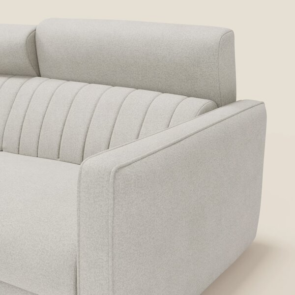Nivon Divano letto moderno materasso H16 cm con poggiatesta in tessuto