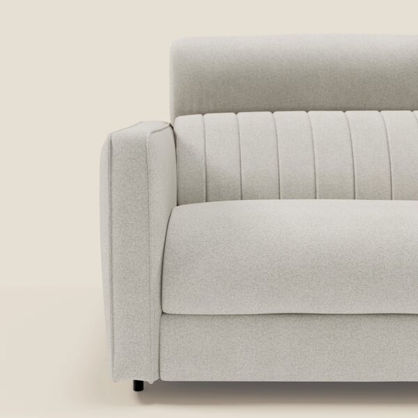 Nivon Divano letto moderno materasso H16 cm con poggiatesta in tessuto