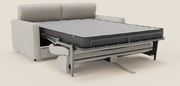 Nivon Divano letto moderno materasso H16 cm con poggiatesta in tessuto