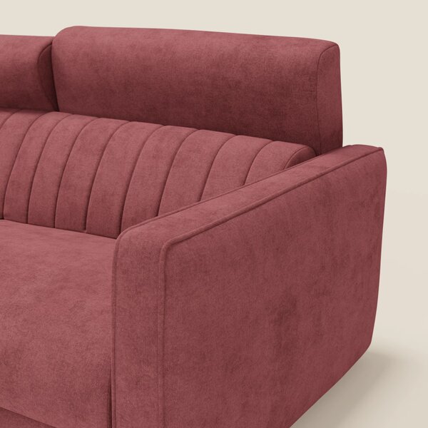 Nivon Divano letto moderno materasso H16 cm con poggiatesta in tessuto