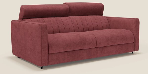 Nivon Divano letto moderno materasso H16 cm con poggiatesta in tessuto