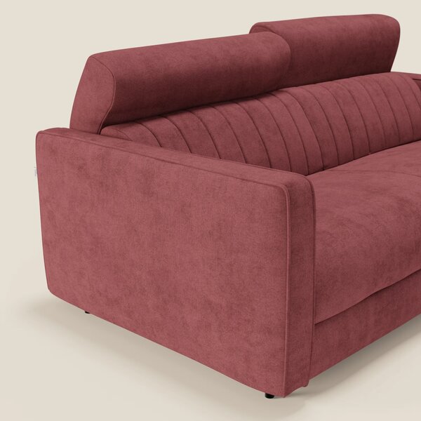 Nivon Divano letto moderno materasso H16 cm con poggiatesta in tessuto