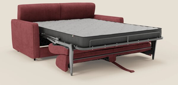Nivon Divano letto moderno materasso H16 cm con poggiatesta in tessuto