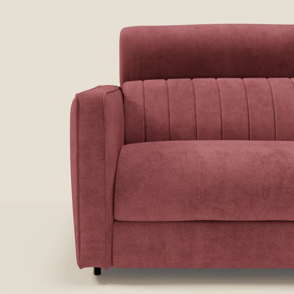 Nivon Divano letto moderno materasso H16 cm con poggiatesta in tessuto