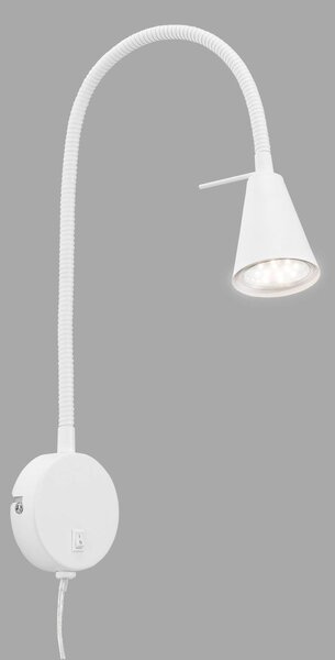 Briloner Applique da parete a LED Tusa, Bianco / Opale, Camera da letto, Metallo, Moderno, Applique a LED