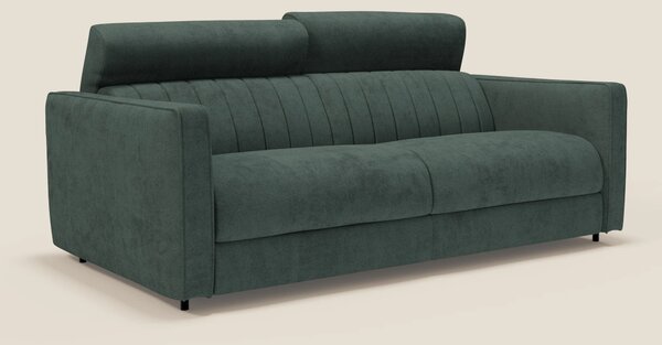 Nivon Divano letto moderno materasso H16 cm con poggiatesta in tessuto