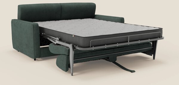Nivon Divano letto moderno materasso H16 cm con poggiatesta in tessuto