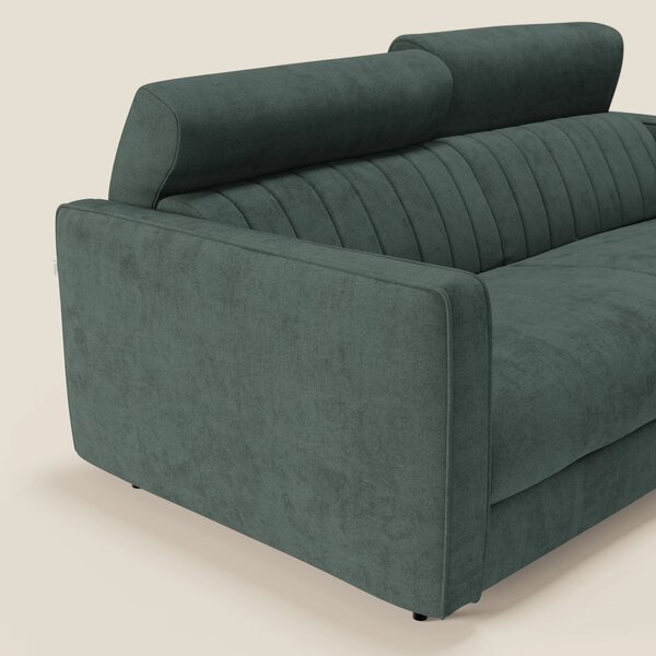 Nivon Divano letto moderno materasso H16 cm con poggiatesta in tessuto
