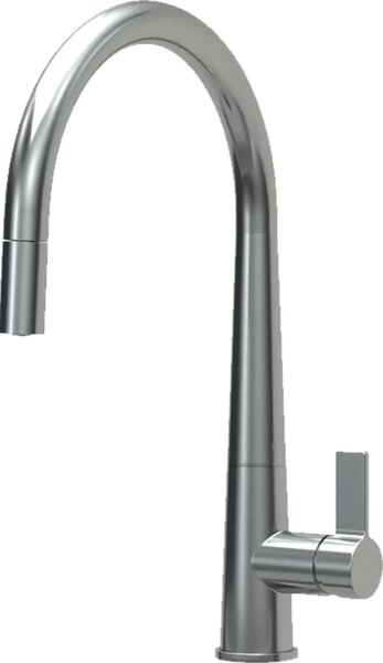 ELLECI Rubinetto Cucina Miscelatore con Doccetta Estraibile Monocomando Girevole colore Acciaio Inox - MIKATPCR Athena Plus