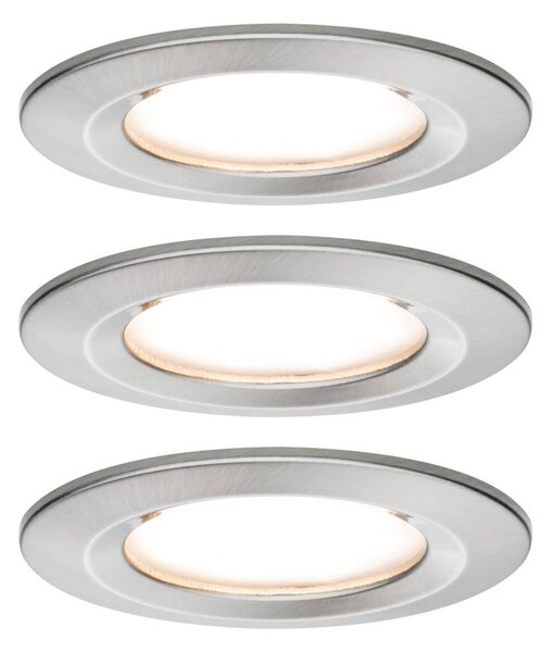 Paulmann Faretto da incasso Nova Coin 3 ferro rotondo dimmerabile Coin,, Alluminio / Grigio / Zincato, Corridoio, Alluminio, Moderno, Faretto da incasso