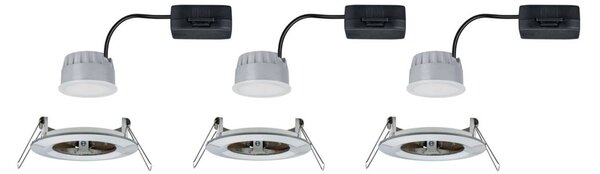 Paulmann Faretto da incasso Nova Coin 3 ferro rotondo dimmerabile Coin,, Alluminio / Grigio / Zincato, Corridoio, Alluminio, Moderno, Faretto da incasso