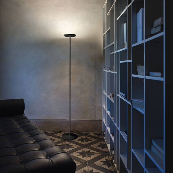 Linea Light Lampada da terra con luce lettura Joshua, dimmerabile, Nero, Soggiorno / Sala da pranzo, Metallo, Moderno, Lampada LED da terra