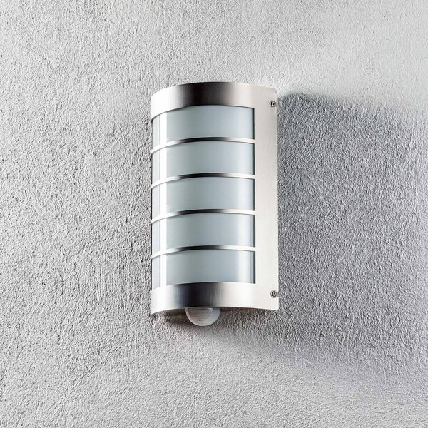 CMD Lampada parete esterni Marco1 con sensore MARCO1, Alluminio / Grigio / Zincato, Acciaio Inox, Moderno