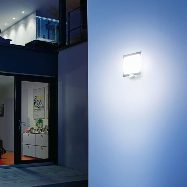 STEINEL L 20 S Applique da esterno con sensore, acciaio inox, Alluminio / Grigio / Zincato, Acciaio Inox, Moderno