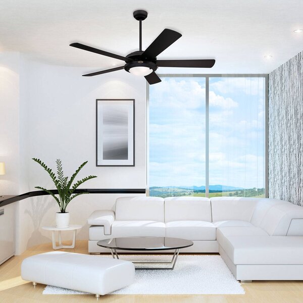 Westinghouse Comet ventilatore nero-argento, Nero, Soggiorno / Sala da pranzo, Legno, Moderno
