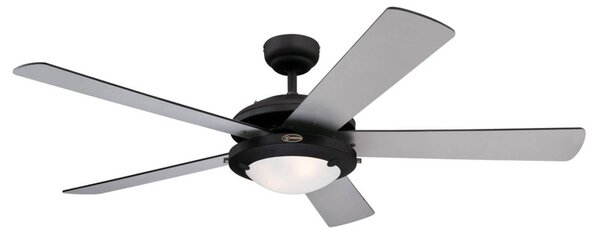 Westinghouse Comet ventilatore nero-argento, Nero, Soggiorno / Sala da pranzo, Legno, Moderno