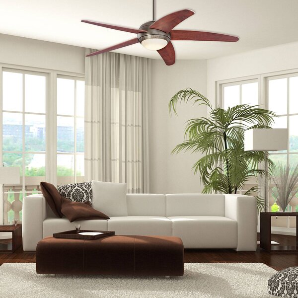 Westinghouse Ventilatore da soffitto LED Bendan, in legno, silenzioso dimmerabile, Marrone / Ruggine, Soggiorno / Sala da pranzo, Legno, Moderno