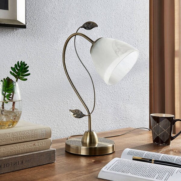 Lampada da tavolo Michalina Lindby, Bianco / Opale, Soggiorno / Sala da pranzo, Vetro, Moderno, Lampada da tavolo