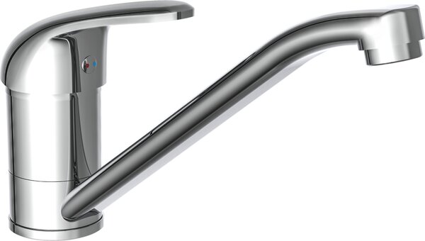 Miscelatore da cucina FALCON di SCHÜTTE, miscelatore a bassa pressione da cucina, miscelatore girevole a 360° da cucina, cromo
