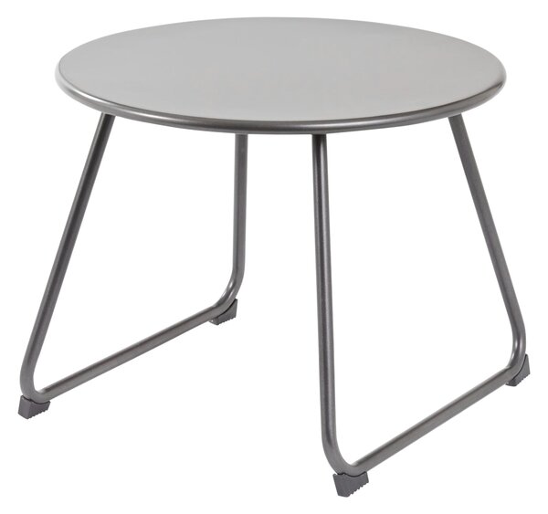 Tavolino Timea NATERIAL in acciaio con piano in acciaio grigio / argento per 1 persone Ø48cm