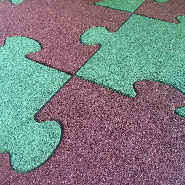 Pavimento Antitrauma Ad Incastro Per Bambini 50x50x4,5 Cm In Gomma Rosso