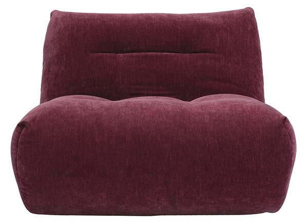 Poltrona lounge in tessuto effetto velluto prugna BUMPY
