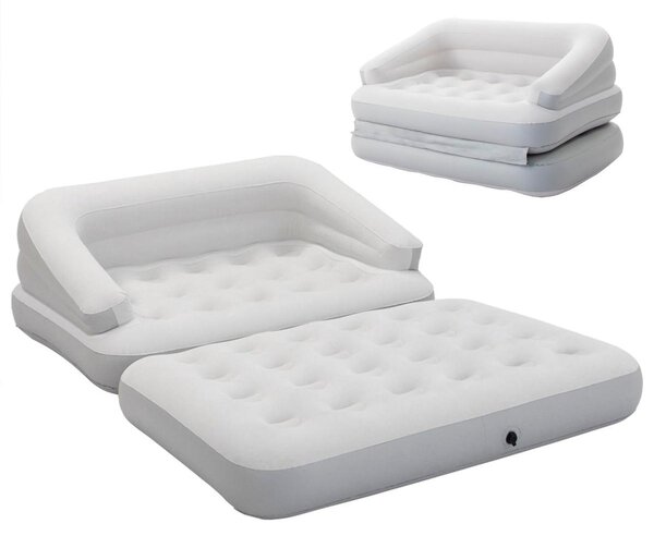 Materasso gonfiabile divano letto - Con bracciolo - In PVC flocco - Matrimoniale