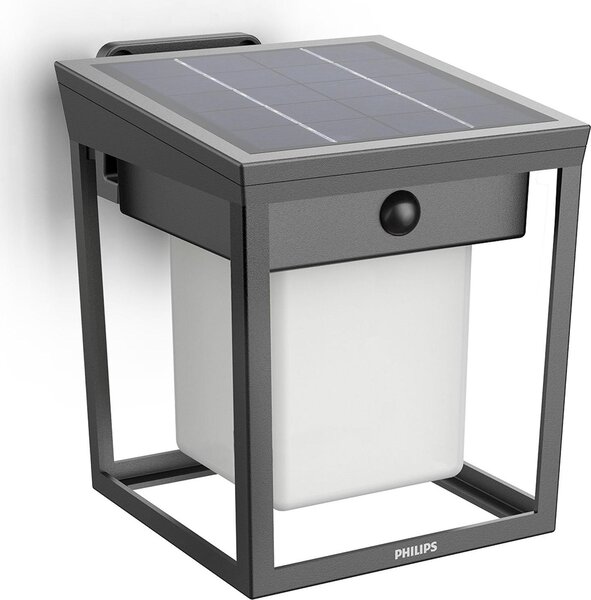 Applique solare a LED, doppia luminosità, nera, IP44