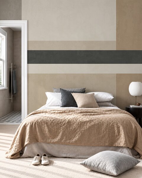Carta da parati Rettangoli astratti in calde tonalità di beige con una, Carta da parati 3D, Carte da parati Forme geometriche 3D, w05890 : Uwalls.it
