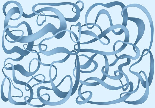 Carta da parati Linee blu a spirale su sfondo bianco, Carta da parati lastrazione, Carta da parati popolare - Tapeko.it