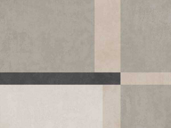 Carta da parati Geometria astratta con blocchi beige e grigi e una striscia scura, Carta da parati geometrica, w05891 : Uwalls.it