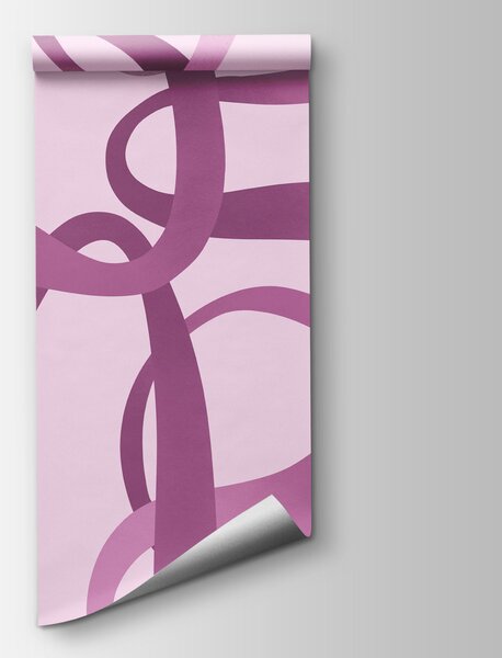 Carta da parati Linee a spirale rosa e viola, Carta da parati lastrazione, Carta da parati popolare - Tapeko.it