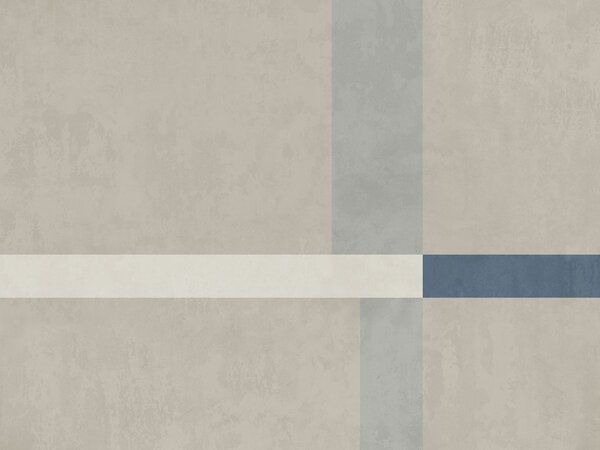 Carta da parati Rettangoli astratti nei toni del beige e del grigio con un tocco di blu, Carta da parati geometrica, w05891v2 : Uwalls.it