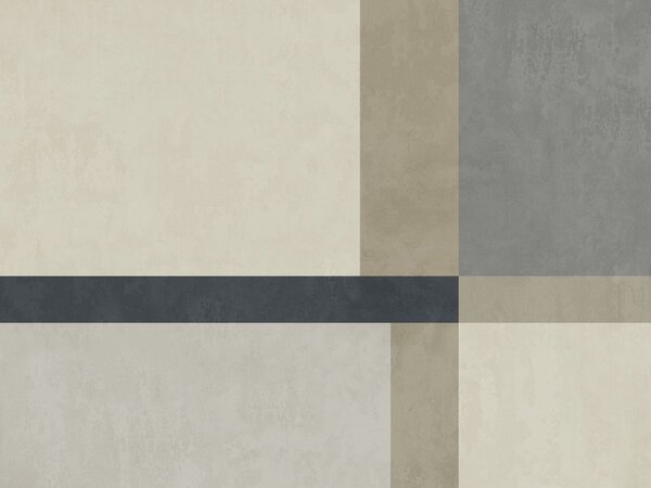 Carta da parati Composizione geometrica di blocchi beige e grigi con una striscia scura, Carta da parati geometrica, w05891v3 : Uwalls.it