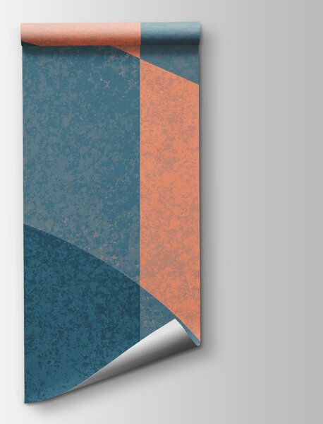 Carta da parati Motivo geometrico blu e rosa, Carta da parati lastrazione, Carta da parati popolare - Tapeko.it