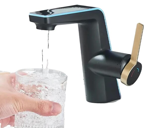 Miscelatore per lavabo, indicatore LED della temperatura, controllo monocomando, colore nero