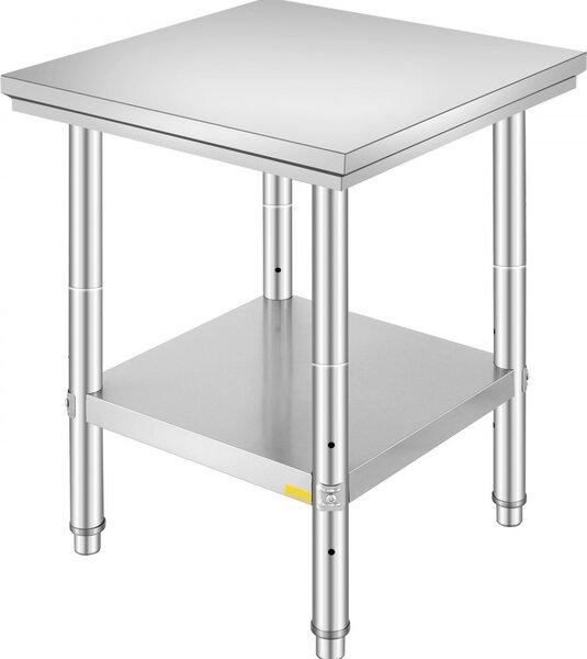 "Piano di lavoro in acciaio inox 60 cm x 60 cm - Tavolo multifunzionale per cucinare, cucire, lavare, fare bricolage, garage ecc."