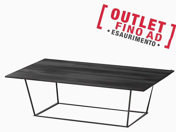 Tavolino Rettangolare big verniciato sabl� TOP LAMINATO 120x70x h 38 cm top in Laminato Nero Carbone eco-compatibile